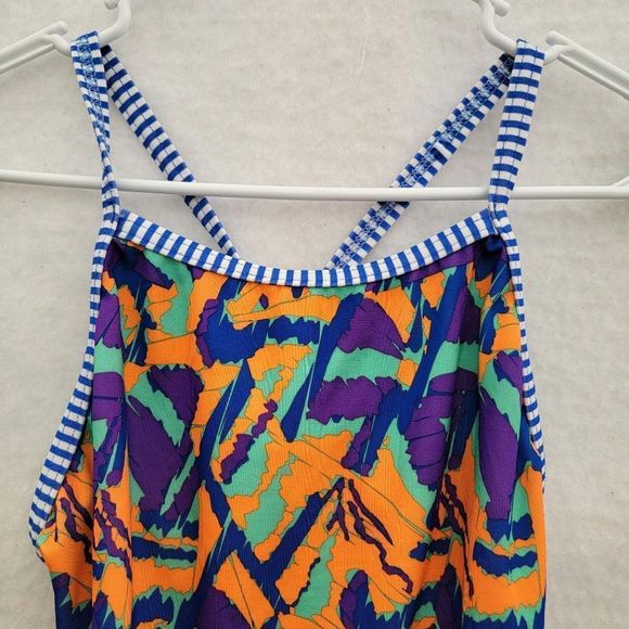 Dolphin Uglies V-2 Back One Piece Swimsuit Women Small Orange Teal Purple - Picture 4 of 10